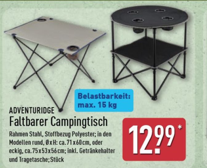 Camping-Stuhl 120 kg, faltbar  72x90x52 cm, ab ALDI SD, ab 23.5, 5,99  -  mydealz