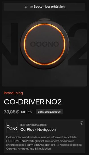 OOONO CO-Driver No.1 Blitzerwarner / Verkehrsalarm (automatische Verbidung  mit Bluetooth)