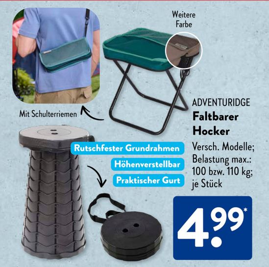 Camping-Stuhl 120 kg, faltbar  72x90x52 cm, ab ALDI SD, ab 23.5, 5,99  -  mydealz
