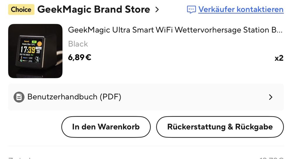 GeekMagic NerdMiner Smalltv PRO – Desktop-Ticker  Produktbild-Vorschau 2