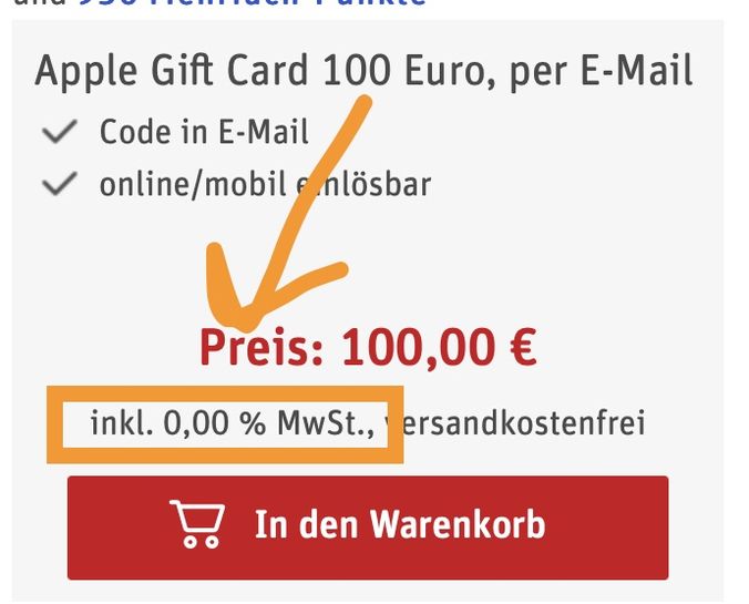 Penny] 20-fach Payback Punkte auf Apple Gift Cards Guthaben