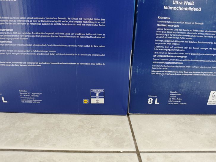 Coshida Katzenstreu XXL Ultra Wei 6+2L  3,99 bei Lidl at Lidl| mydealz