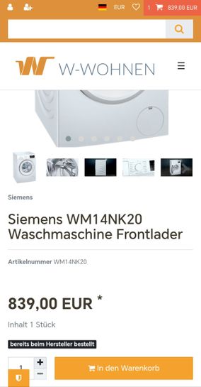 8 | Siemens WM14NK20 Waschmaschine kg mydealz
