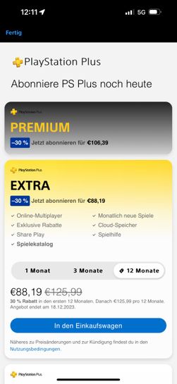 PS Plus Extra und Premium 30% Rabatt (für Neukunden?)