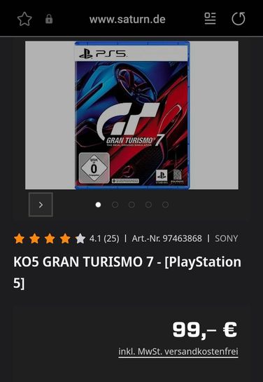 Gran Turismo 7 Playstation 5 bei Media Markt und Saturn Abholung