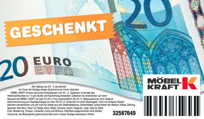 Möbel Kraft Gutschein ⇒ 10€ Rabatt, April 2018 mydealz.de