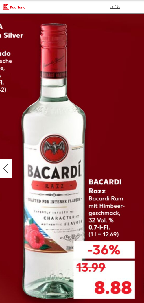 Bacardi Razz 0 7l Fur 9 99 Bei Netto Ohne Hund Mydealz De