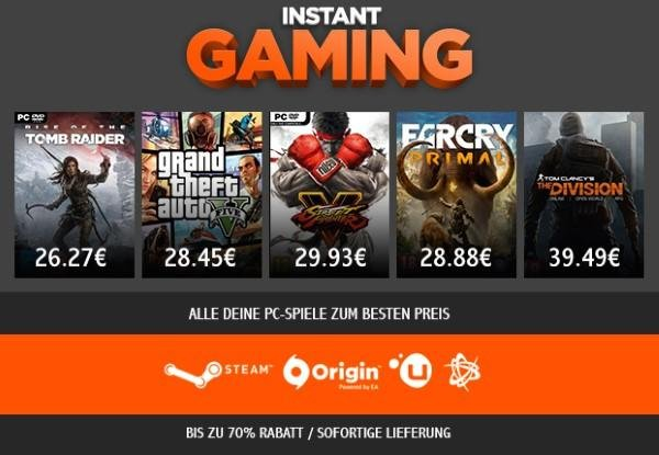 Instant Gaming Angebote & Deals ⇒ Februar 2019 - mydealz.de