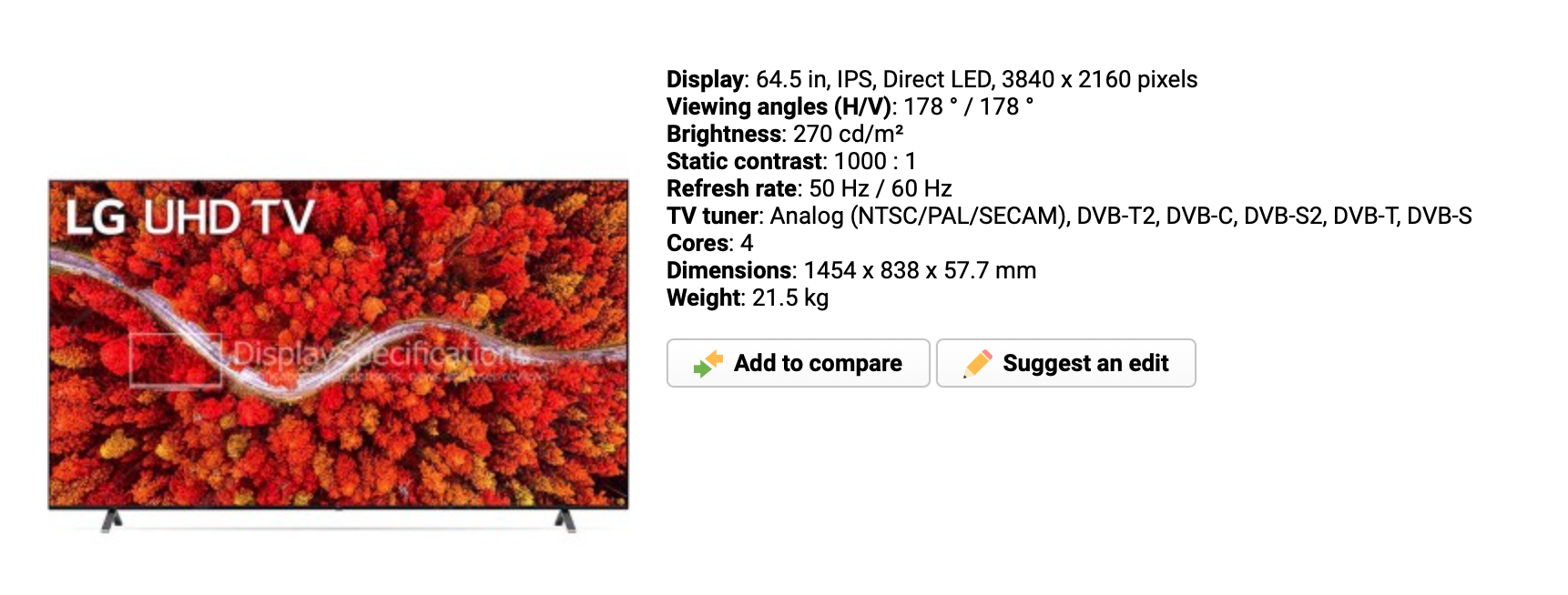 [Saturn / Media Markt] LG 65UP80009LA LCD TV - 789€ (65