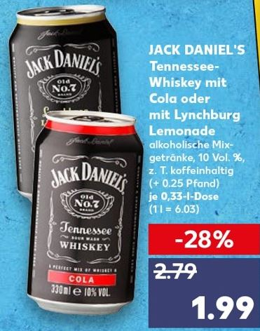 Jack Daniel's Lynchburg Lemonade / Whiskey + Cola Dose 0 ...