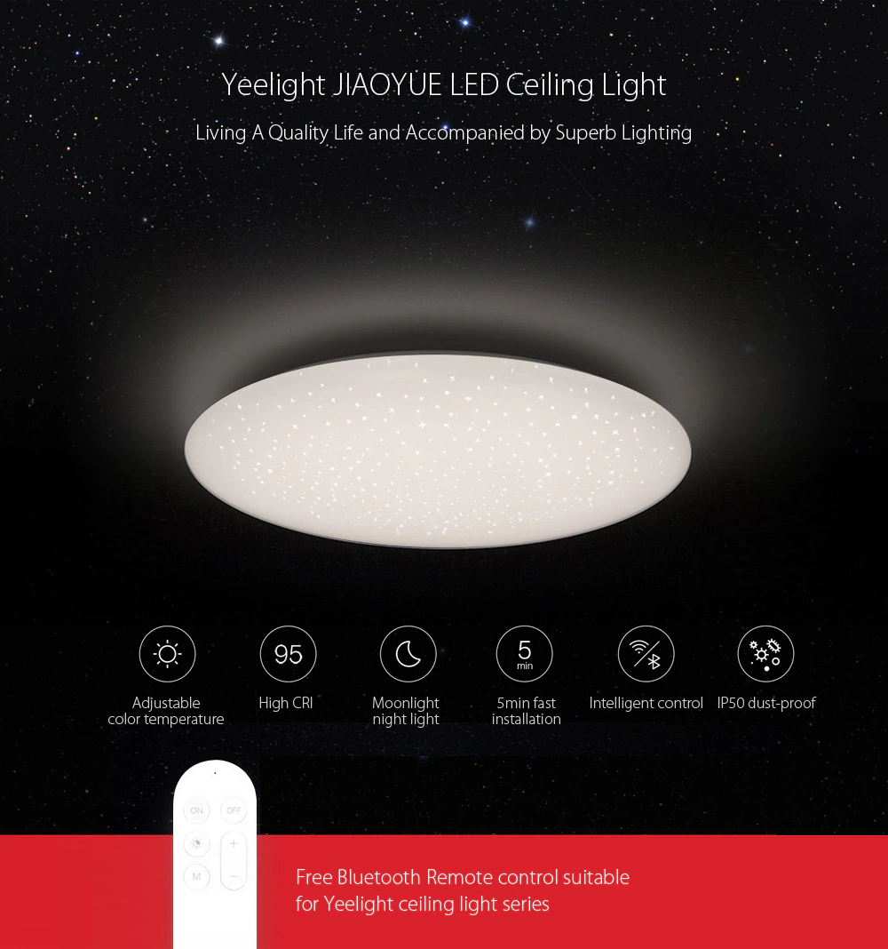 Aus Eu Yeelight Jiaoyue Ylxd05yl 480 Led Ceiling Light