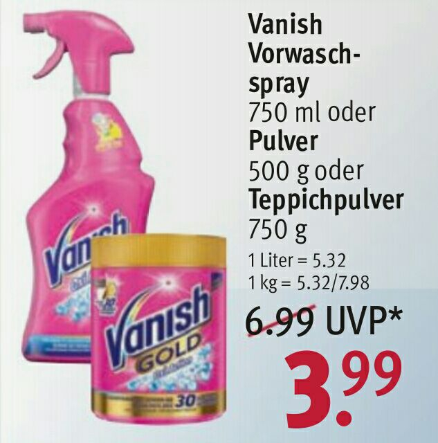 Rossmann 3x Vanish Oxi Action Fleckenentferner Teppichpflege