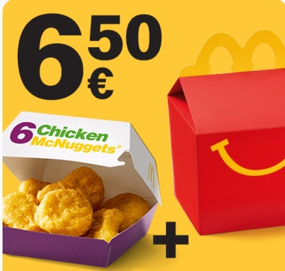 1x Happy Meal + 6er Nuggets für 6,50€ [McDonalds App] - mydealz.de