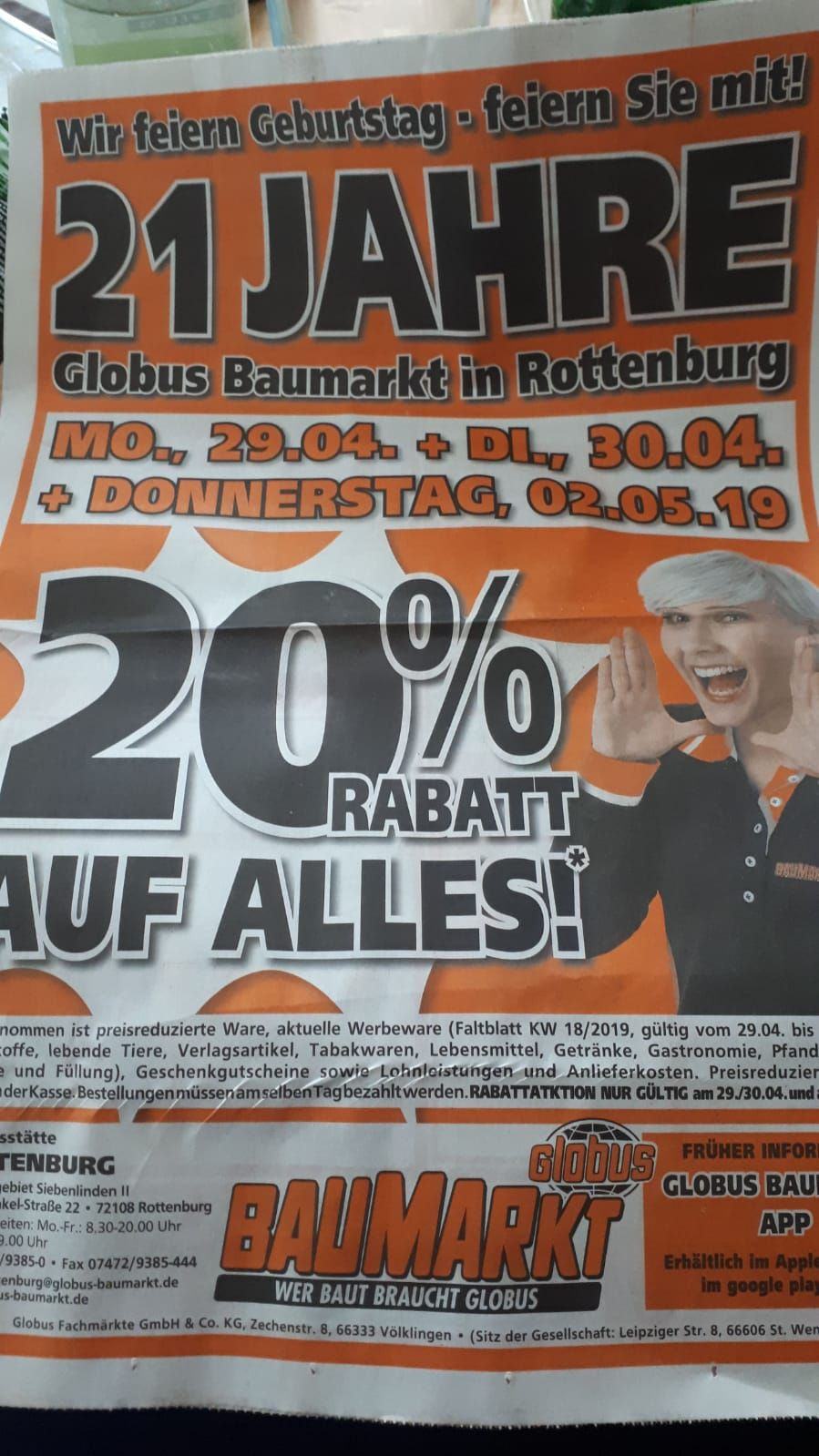 Lokal Rottenburg A N 20 Beim Globus Baumarkt Am 29 4 30 4