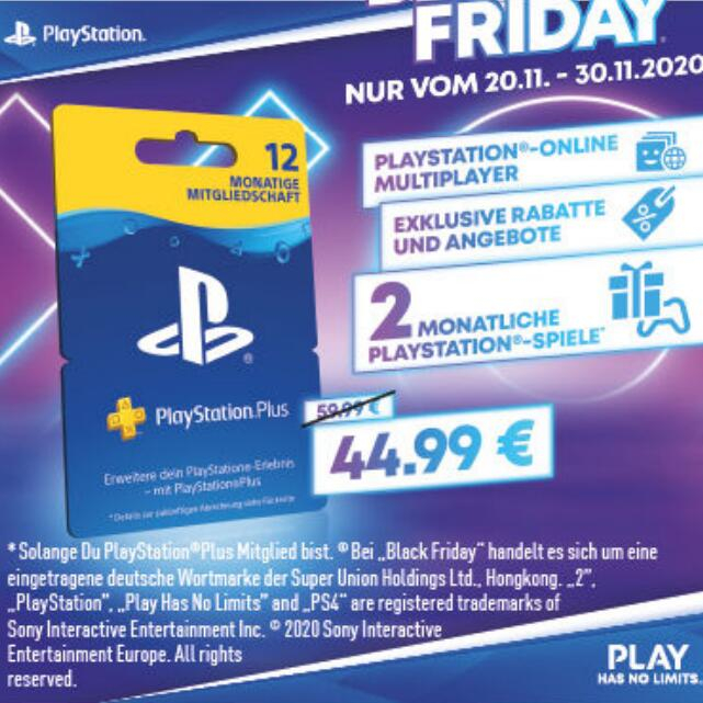 Playstation Plus Mitgliedschaft 12 Monate Lidl