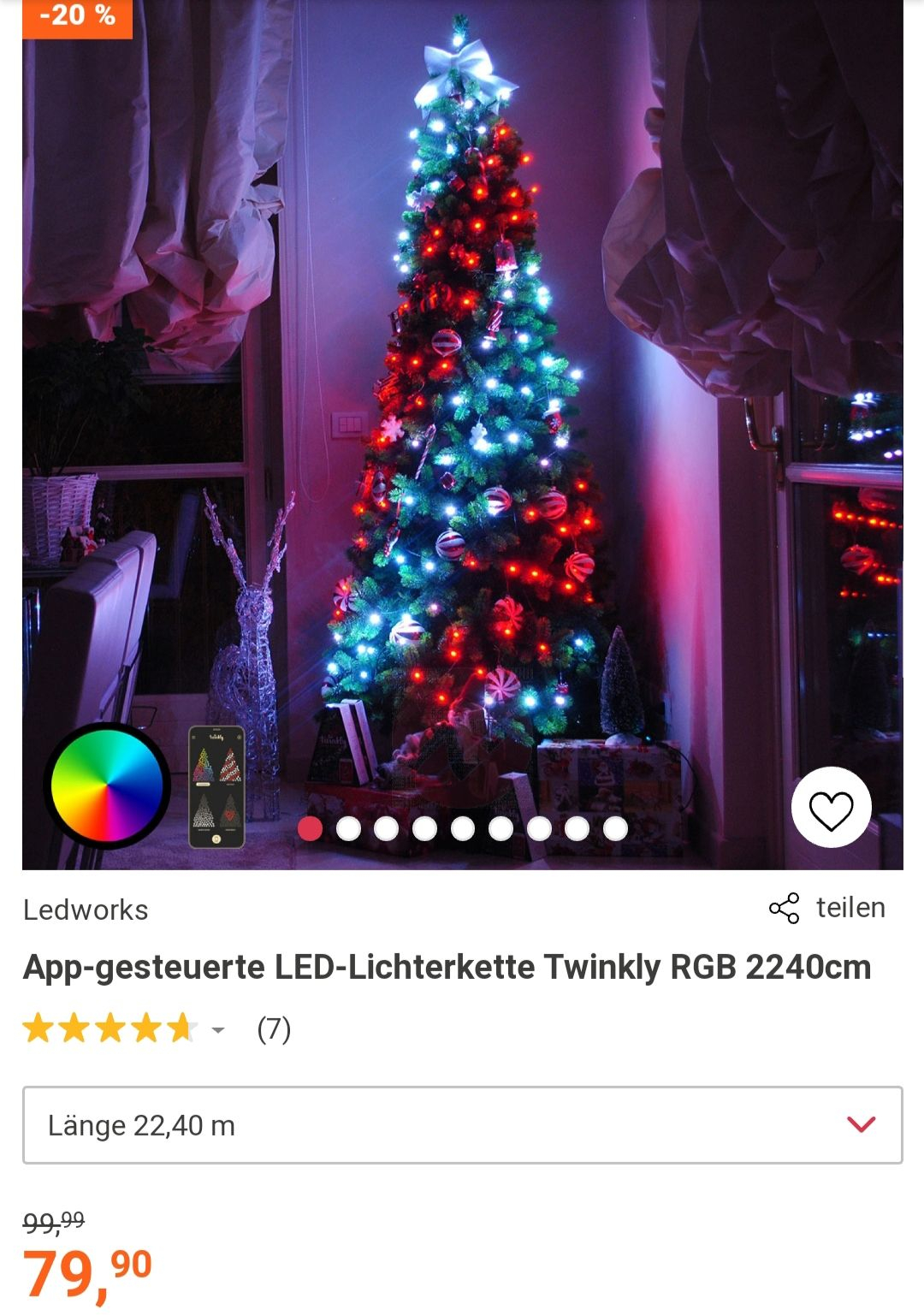 App Gesteuerte Led Lichterkette Twinkly Rgb 1040cm Von