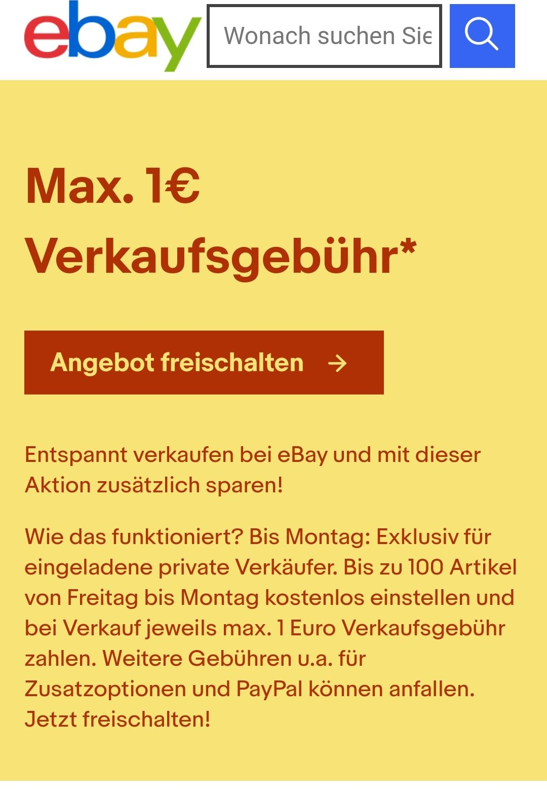 Nur Auf Einladung Ebay Max 1 Euro Verkaufsgebuhr Mydealz De