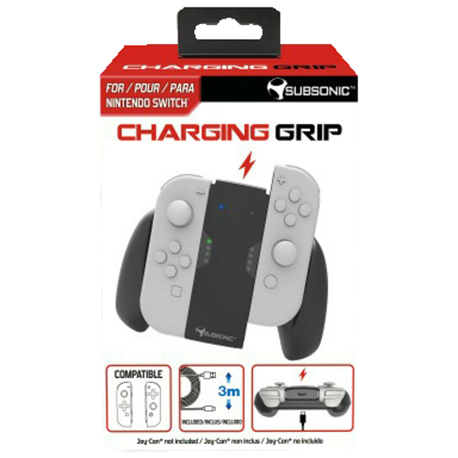 Subsonic Nintendo Switch Joy Con Charging Grip Schwarz Usb