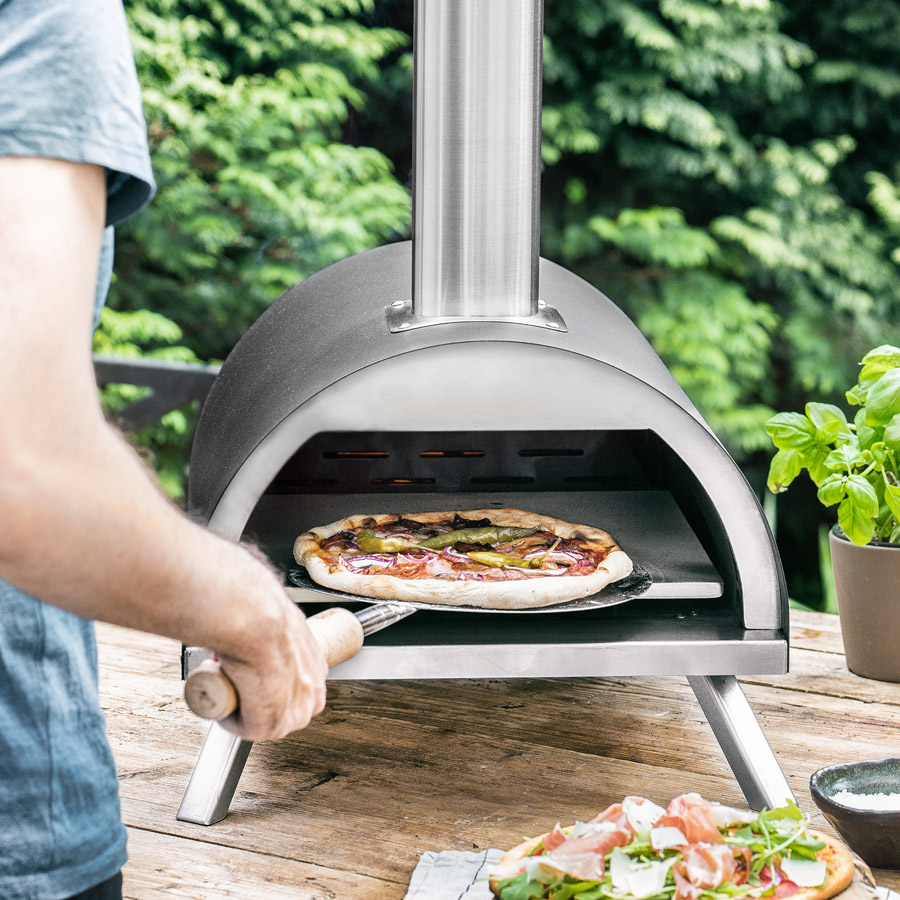 Burnhard Edelstahl Outdoor Pizzaofen Nero Inkl Pizzaschieber