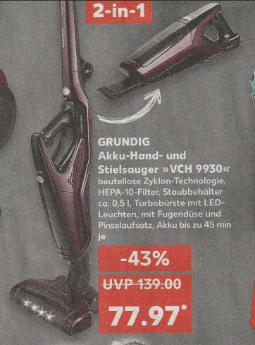 Kaufland Grundig Akku Hand Und Stielsauger Vch9930 Mydealz De