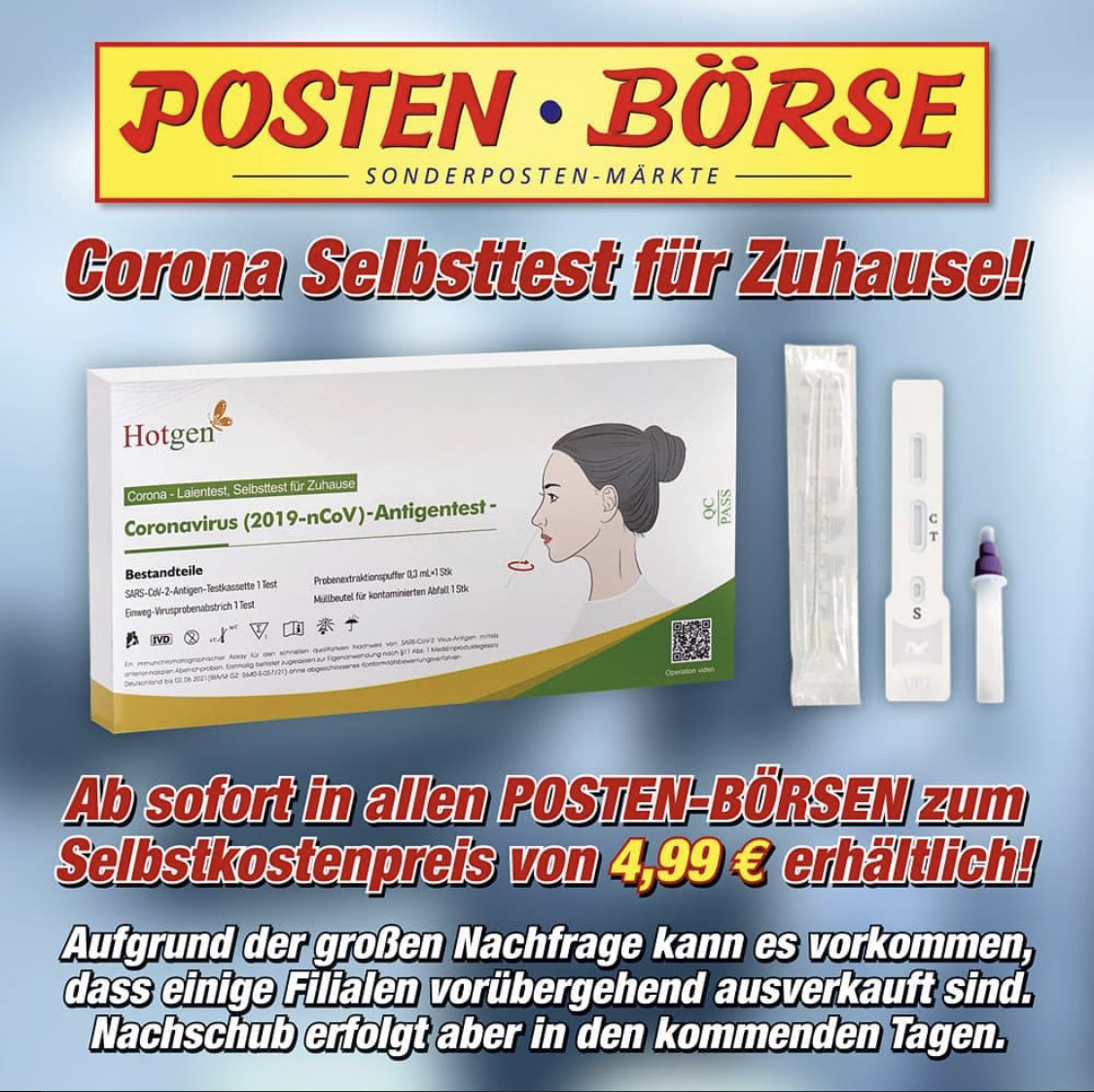 Hotgen Corona Selbsttest (Laientest) [Lokal/Lingen ...