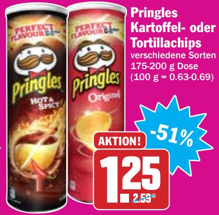 Pringles Chips In Verschiedenen Sorten 165 200gramm Bundesweit Beim Hit Im Angebot Mydealz De