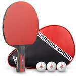 Joola Tischtennisschläger Set Carbon Speed, inkl. Schlägerhülle und 3 Bällen [Prime]