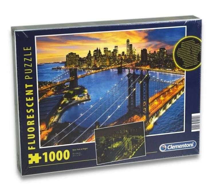 Clementoni Effekt-Puzzle 1000 Teile z.B. New York bei Nacht fluoreszierend 4,99€, Kinderpuzzle 3,99€, Aldi Süd