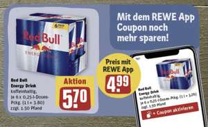 Rewe - 6er Pack Red Bull mit Rewe App Coupon