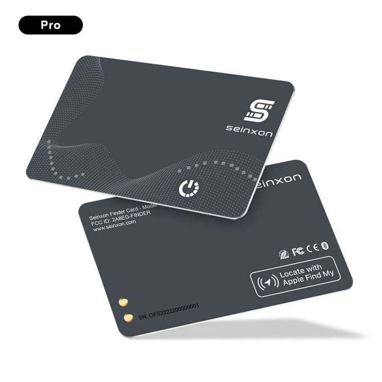 Seinxon AirTag-Alternative im Kreditkarten-Format, fest verbauter Akku, wiederaufladbar