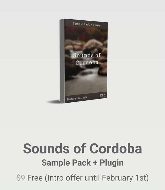 "Sounds of Cordoba" Soundpack und Plugin von ZAK Sounds kostenlos bis Ende Januar - VST AU AAX