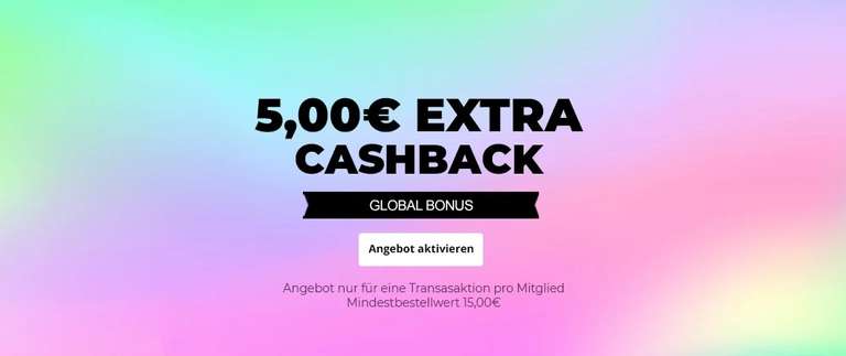 [TopCashback] 5€ Extra Bonus für einen Einkauf ab 15€ (für Bestandskunden & alle Händler) - am 25.11.