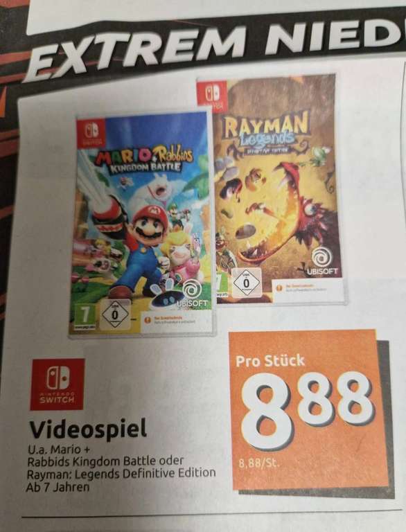 [Action] Nintendo Switch Videospiel Mario + Rabbids | Rayman Legends für je 8,88€ (Downloadcodes)