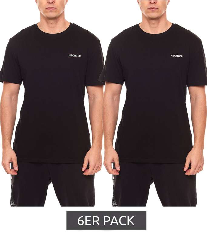 6er Pack HECHTER STUDIO Herren Rundhals-Shirt Baumwoll T-Shirt (Größen M bis XXL)