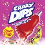 Chupa Chups Crazy Dips Erdbeere, 24er Thekendisplay | Erdbeer-Lollis in Fußform mit Brausepulver & Knistereffekt, 24 x 14g [Prime Spar-Abo]