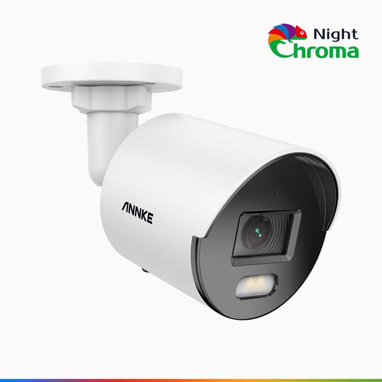 Annke NC400 Überwachungskamera (2560x1440@20fps, H265, LAN mit PoE, 30m Nachtsicht in Farbe, Bewegungserkennung, ONVIF, MicroSD, App, IP67)
