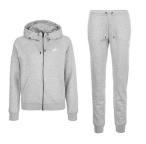 Nike Sportswear Essential Set Damen - Kapuzenjacke + Hose in Grau oder Schwarz (Größe: S-XXL)