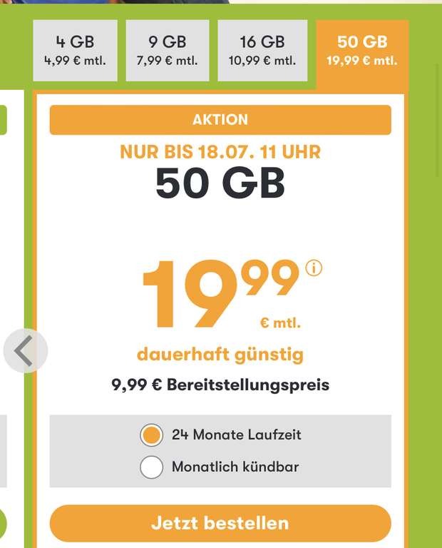 WinSim 50 GB für 19,99€/mtl.