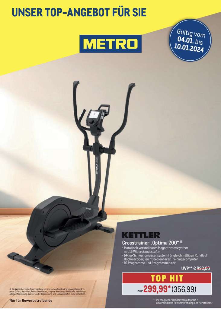 Lokal, Metro] Kettler Optima 200 Crosstrainer | mydealz