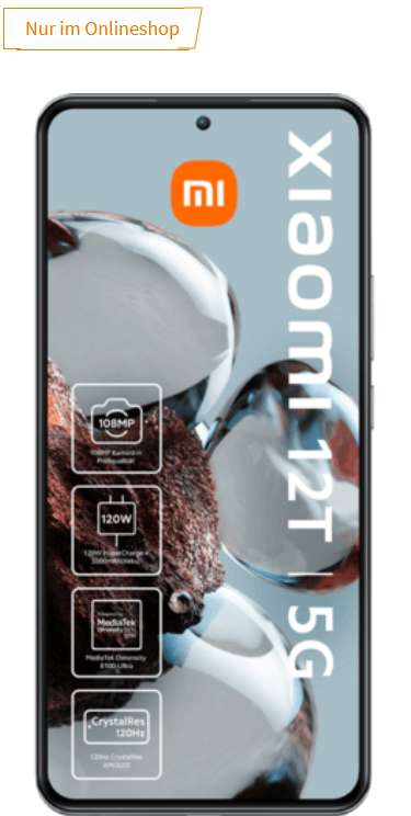 O2/Vodafone: Xiaomi 12T 256GB alle Farben im Allnet (SMS) Flat 10/12GB LTE für 12,99€/Monat, 29,99€/49,99€ Zuzahlung, 40€ Shoop