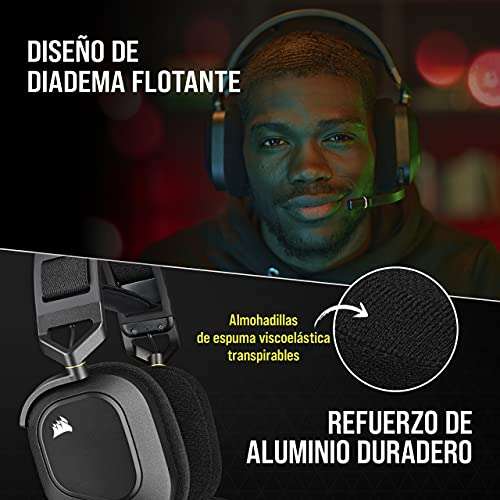 Corsair HS80 Wireless Multiplattform Gaming Headset Bluetooth - Dolby Atmos - Mikrofon - iCUE - PC, Mac, PS5, PS4, Mobile