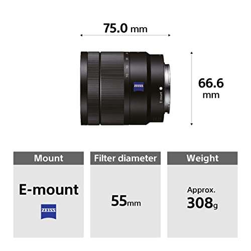 Sony SEL-1670Z Zeiss Standard-Zoom-Objektiv (16-70 mm, F4.0, OSS, APS-C, geeignet für A7, ZV-E10, A6000- und Nex-Serien, E-Mount)
