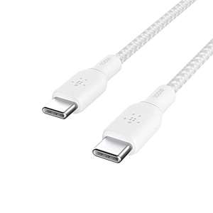 Tiefpreis für 3m (und 2m) 100W Belkin USB-C-Kabel, PD, doppelt geflochtenem Nylonmantel
