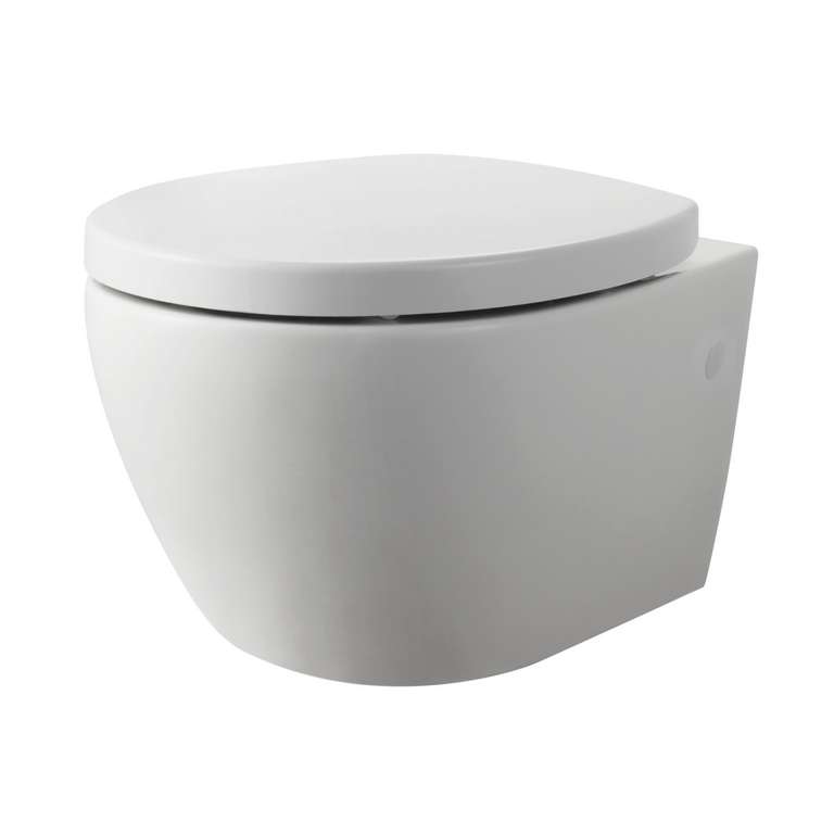 Wand-WC 'Rio' spülrandlos weiß inkl WC-Sitz mit Absenkautomatik