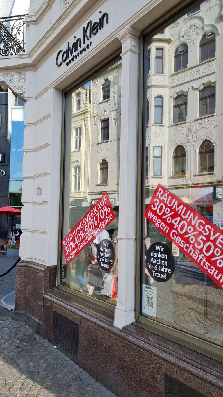 [Lokal Aachen] Calvin Klein Underwear - Räumungsverkauf wegen Geschäftsaufgabe 30-70% Rabatt
