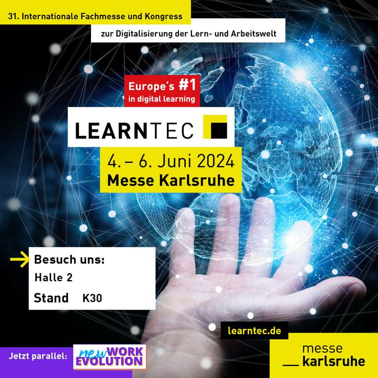 LEARNTEC 2024 Karlsruhe - Dauerticket Messe für digitale Bildung für Mitarbeiter einer Bildungseinrichtung (Gutschein)