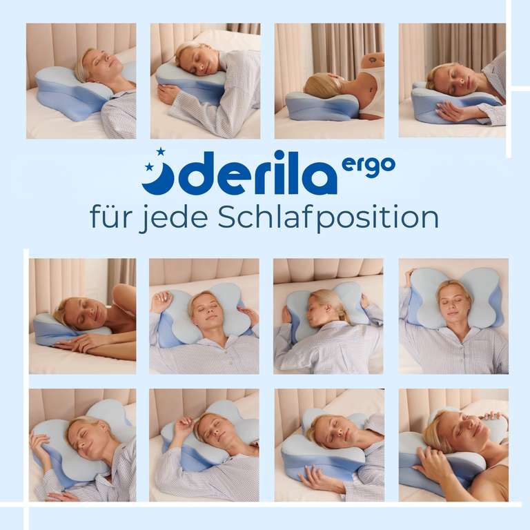 Derila Ergonomisches Kopfkissen – Memory Foam, Nackenkissen, Seitenschläfer-kissen bei Amazon at Amazon 39,36€