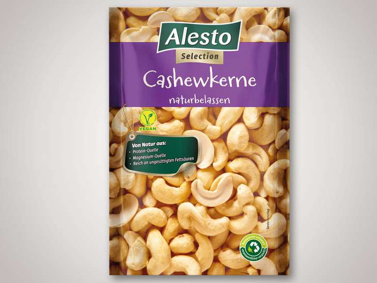 [Lidl] Alesto Cashewkerne naturbelassen (200 g) für 1,79 € | Paranüsse (200 g) für 2,29 €