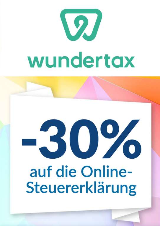 30% auf Online Steuerklärung bei Wundertax