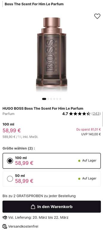 HUGO BOSS Boss The Scent For Him Le Parfum 100ml [Flaconi]